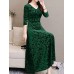 Women's Plus Size Black Dress Velvet Dress Party Dress Midi Dress Black Wine Blue Long Sleeve Floral Jacquard Fall Winter Autumn V Neck Fashion Winter Dress Christmas Wedding Guest 2023 L XL XXL 3XL