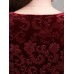 Women's Plus Size Black Dress Velvet Dress Party Dress Midi Dress Black Wine Blue Long Sleeve Floral Jacquard Fall Winter Autumn V Neck Fashion Winter Dress Christmas Wedding Guest 2023 L XL XXL 3XL