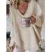 Women's Pullover Sweater Jumper V Neck Ribbed Knit Polyester Oversized Fall Winter Outdoor Daily Going out Stylish Casual Soft Long Sleeve Solid Color Black White Purple S M L