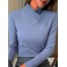 Women's T shirt Tee Plain Black White Pink Long Sleeve Valentine's Day Daily Weekend Fashion V Neck Regular Fit Fall & Winter