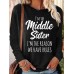 Women's T shirt Tee Letter Black Pink Blue Print Long Sleeve Daily Weekend Fashion Round Neck Regular Fit Spring &Fall