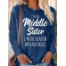 Women's T shirt Tee Letter Black Pink Blue Print Long Sleeve Daily Weekend Fashion Round Neck Regular Fit Spring &Fall