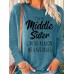 Women's T shirt Tee Letter Black Pink Blue Print Long Sleeve Daily Weekend Fashion Round Neck Regular Fit Spring &Fall