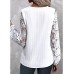 Women's Lace Shirt Shirt Lantern Sleeve Blouse Plain Black White Pink Lace Long Sleeve Casual Elegant Fashion Basic V Neck Regular Fit Spring Fall