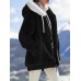 Women's Fleece Jacket Sherpa Jacket Teddy Coat Outdoor Street Daily Wear Fall Winter Regular Coat Regular Fit Windproof Warm Comtemporary Stylish Plush Jacket Long Sleeve Plain Full Zip Black