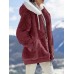 Women's Fleece Jacket Sherpa Jacket Teddy Coat Outdoor Street Daily Wear Fall Winter Regular Coat Regular Fit Windproof Warm Comtemporary Stylish Plush Jacket Long Sleeve Plain Full Zip Black