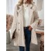 Women's Teddy Coat Fleece Sherpa Jacket Double Breasted Lapel Flannel Winter Coat Fall Windproof Thermal Warm Cream Heated Jacket Outerwear Long Sleeve Fall Black Apricot