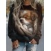 Women's Sweatshirt Pullover Dog Basic Brown Street Casual Round Neck Long Sleeve Top Micro-elastic Fall & Winter