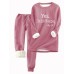 Women's Sweatshirt Tracksuit Pants Sets Fleece Letter Black Pink Wine Print Drawstring Long Sleeve Casual Daily Warm Daily Round Neck Regular Fit Fall & Winter