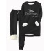 Women's Sweatshirt Tracksuit Pants Sets Fleece Letter Black Pink Wine Print Drawstring Long Sleeve Casual Daily Warm Daily Round Neck Regular Fit Fall & Winter