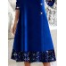 Women's Velvet Dress Sequin Dress Party Dress Midi Dress Red Royal Blue Short Sleeve Spring Fall Winter V Neck Christmas Party Dress