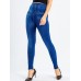 Women's Leggings Faux Denim Ankle-Length Stretchy High Waist Fashion Casual Weekend Black Blue S M