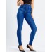 Women's Leggings Faux Denim Ankle-Length Stretchy High Waist Fashion Casual Weekend Black Blue S M