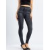 Women's Leggings Faux Denim Ankle-Length Stretchy High Waist Fashion Casual Weekend Black Blue S M