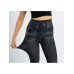 Women's Leggings Faux Denim Ankle-Length Stretchy High Waist Fashion Casual Weekend Black Blue S M