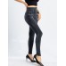 Women's Leggings Faux Denim Ankle-Length Stretchy High Waist Fashion Casual Weekend Black Blue S M