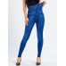 Women's Leggings Faux Denim Ankle-Length Stretchy High Waist Fashion Casual Weekend Black Blue S M