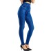 Women's Leggings Faux Denim Ankle-Length Stretchy High Waist Fashion Casual Weekend Black Blue S M