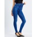 Women's Leggings Faux Denim Ankle-Length Stretchy High Waist Fashion Casual Weekend Black Blue S M