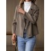 Women's Coat Winter Short Coat Fall Warm Notch Lapel Wool Coat Windproof Pea Coat with Pockets Loose Fit Modern Style Casual Trendy Jacket Long Sleeve Plain Camel Brown Coffee