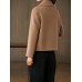 Women's Coat Winter Short Coat Fall Warm Notch Lapel Wool Coat Windproof Pea Coat with Pockets Loose Fit Modern Style Casual Trendy Jacket Long Sleeve Plain Camel Brown Coffee