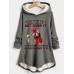 Women's Hoodie Sweatshirt Pullover Sherpa Fleece Lined Graphic Letter Warm Funny Fuzzy Button Print Dark Pink Blue Gray Casual Sports Hoodie Long Sleeve Top Micro-elastic Fall & Winter