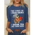 Women's T shirt Tee Animal Letter Black Red Blue Print Long Sleeve Daily Weekend Fashion Round Neck Regular Fit Spring &Fall