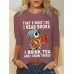 Women's T shirt Tee Animal Letter Black Red Blue Print Long Sleeve Daily Weekend Fashion Round Neck Regular Fit Spring &Fall