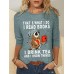 Women's T shirt Tee Animal Letter Black Red Blue Print Long Sleeve Daily Weekend Fashion Round Neck Regular Fit Spring &Fall