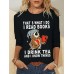 Women's T shirt Tee Animal Letter Black Red Blue Print Long Sleeve Daily Weekend Fashion Round Neck Regular Fit Spring &Fall