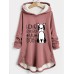 Women's Hoodie Sweatshirt Pullover Sherpa Fleece Lined Dog Letter Warm Funny Fuzzy Button Print Dark Pink Blue Gray Casual Sports Hoodie Long Sleeve Top Micro-elastic Fall & Winter