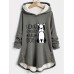 Women's Hoodie Sweatshirt Pullover Sherpa Fleece Lined Dog Letter Warm Funny Fuzzy Button Print Dark Pink Blue Gray Casual Sports Hoodie Long Sleeve Top Micro-elastic Fall & Winter