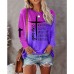 Women's T shirt Tee Color Gradient Text Pink Purple Orange Print Long Sleeve Daily Weekend Basic Round Neck you are KNOWN LOVED WORTHY CHOSEN ENOUGH Regular Fit Spring &Fall Fall & Winter