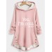 Women's Hoodie Sweatshirt Pullover Sherpa Fleece Lined Letter Warm Fuzzy Print Button Light Pink Pink Blue Casual Sports Hoodie Long Sleeve Top Micro-elastic Fall & Winter