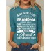 Women's T shirt Tee Letter Black Pink Blue Print Long Sleeve Daily Weekend Fashion Round Neck Regular Fit Spring &Fall