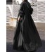 Women's Plus Size Curve Shirt Dress Casual Dress Swing Dress Solid Color Long Dress Maxi Dress Long Sleeve Ruched V Neck Fashion Outdoor ArmyGreen Black Fall Winter L XL XXL 3XL 4XL