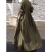 Women's Plus Size Curve Shirt Dress Casual Dress Swing Dress Solid Color Long Dress Maxi Dress Long Sleeve Ruched V Neck Fashion Outdoor ArmyGreen Black Fall Winter L XL XXL 3XL 4XL