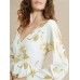 Women's Casual Dress A Line Dress Floral Print Gold Foil Print Design V Neck Midi Dress Streetwear A Line Wedding New Year Street Loose Fit Yellow S M L