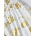 Women's Casual Dress A Line Dress Floral Print Gold Foil Print Design V Neck Midi Dress Streetwear A Line Wedding New Year Street Loose Fit Yellow S M L