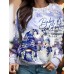 Women's Pullover Snowman Gnome Sportswear Festival Pink Blue Light Blue Casual Round Neck Long Sleeve Top Micro-elastic Fall & Winter