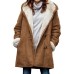 Women's Winter Fleece Hoodie Jacket Suede Fall Sherpa Jacket Maillard Casual Winter Teddy Coat Thermal Warm Windproof Shearling Jacket Comtemporary Contemporary Long Sleeve Brown Black