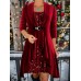 Women's Red Christmas Velvet Dress Sequin Dress Party Dress Mini Dress Black Wine Gold Long Sleeve Pure Color Sequins Fall Winter Autumn Crew Neck Fashion Winter Dress Vacation 2023 S M L XL XXL 3XL