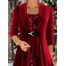 Women's Red Christmas Velvet Dress Sequin Dress Party Dress Mini Dress Black Wine Gold Long Sleeve Pure Color Sequins Fall Winter Autumn Crew Neck Fashion Winter Dress Vacation 2023 S M L XL XXL 3XL