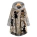 Women's Plus Size Teddy Coat Winter Coat Animal Cat Causal Holiday Long Sleeve Hooded Regular Winter Fall Gray L XL XXL 3XL 4XL