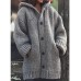 Women's Cardigan Winter Warm Loose Hoodie Knitted Jumper Long Chunky Knit Cardigan with Button Coat Cardigan Women Winter Jacket Open Coat with Pockets Jacket Plush Outerwear