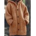 Women's Cardigan Winter Warm Loose Hoodie Knitted Jumper Long Chunky Knit Cardigan with Button Coat Cardigan Women Winter Jacket Open Coat with Pockets Jacket Plush Outerwear