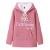 Women's Hoodie Sweatshirt Pullover Sherpa Fleece Lined Letter Warm Fuzzy Print Drawstring Front Pocket Light Pink Black Pink Casual Sports Hoodie Long Sleeve Top Micro-elastic Fall & Winter