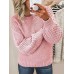 Women's Pullover Sweater Jumper Crew Neck Ribbed Knit Cotton Oversized Spring Fall Daily Going out Weekend Stylish Casual Soft Long Sleeve Solid Color Pink Royal Blue Blue S M L