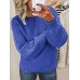 Women's Pullover Sweater Jumper Crew Neck Ribbed Knit Cotton Oversized Spring Fall Daily Going out Weekend Stylish Casual Soft Long Sleeve Solid Color Pink Royal Blue Blue S M L