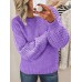 Women's Pullover Sweater Jumper Crew Neck Ribbed Knit Cotton Oversized Spring Fall Daily Going out Weekend Stylish Casual Soft Long Sleeve Solid Color Pink Royal Blue Blue S M L